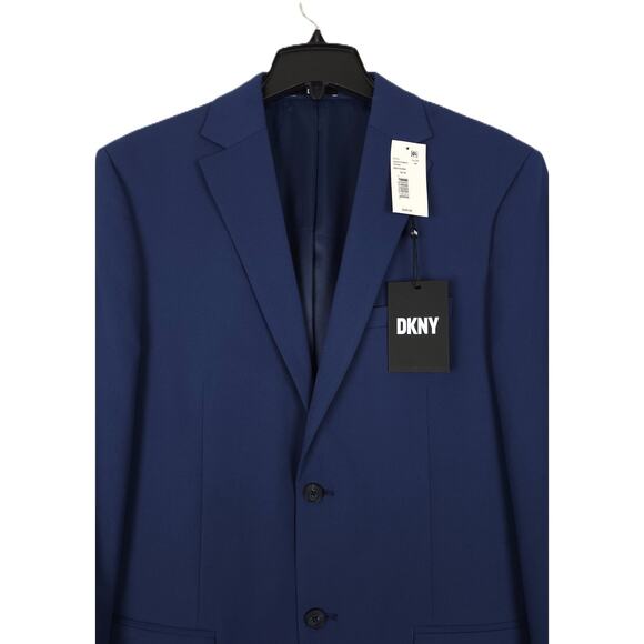 DKNY Men's Modern-Fit Stretch Suit Jacket Blue Solid 40L NWT - Picture 4 of 7